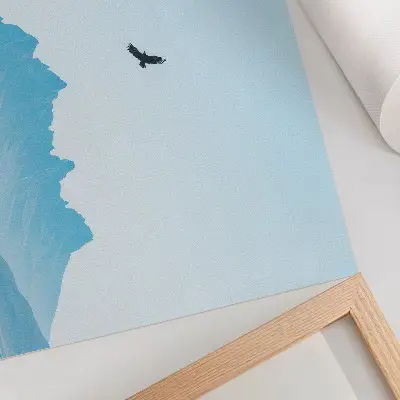 Photo canvas minimalist mountain bird landscape print