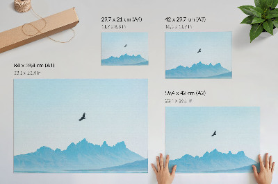 Photo canvas Minimalist mountain bird landscape