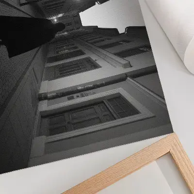 Decorative canvas print featuring a dark street with a mysterious figure in a nostalgic atmosphere