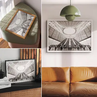 Decorative canvas print minimalist futuristic architecture interior design