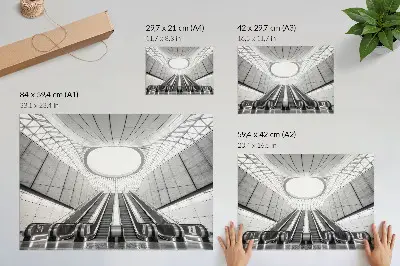 Decorative canvas print minimalist futuristic architecture interior design