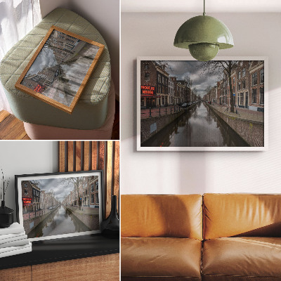 Poster Canal, gentle architecture, atmospheric sky