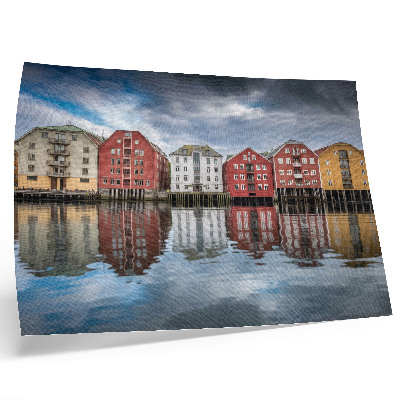 Poster Colorful buildings by the water - a harmonious composition