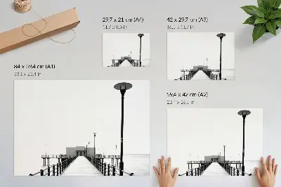 Decorative canvas print minimalist bridge with rectilinear architecture