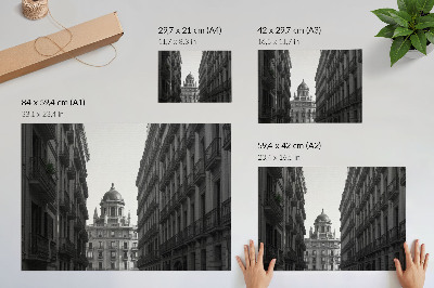 Decorative canvas print Symmetrical facades of historic urban architecture
