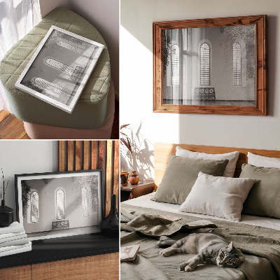 Decorative canvas print Minimalist interior with windows and plants