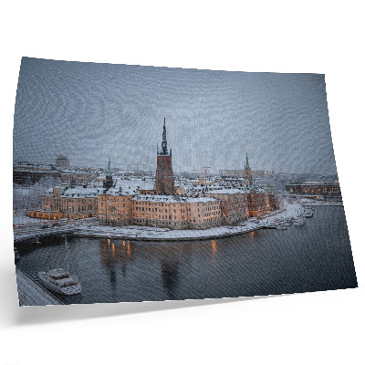 Photo canvas Winter city picturesque architecture harmony