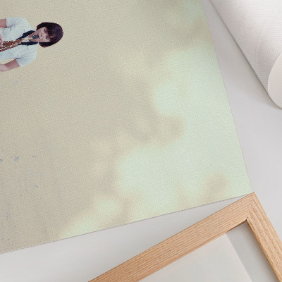 Poster Minimalism, bright colors, peace, music at the door