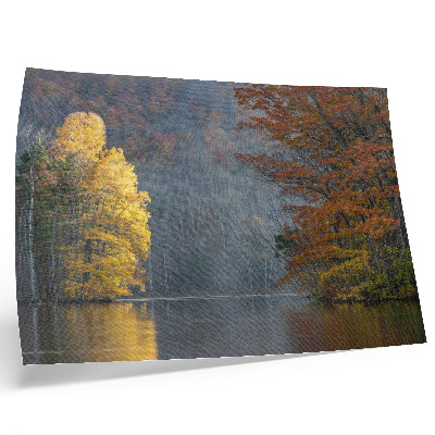 Photo canvas Autumn colors, lake, peaceful atmosphere, harmony