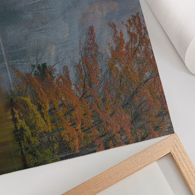 Photo canvas Autumn colors, lake, peaceful atmosphere, harmony