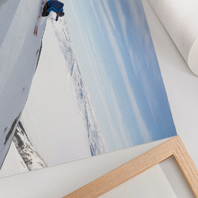 Photo canvas Skier white peaks blue sky harmony