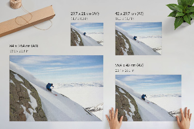 Photo canvas Skier white peaks blue sky harmony