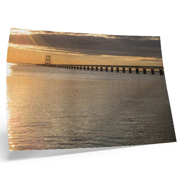 Poster a sunlit bridge on the horizon