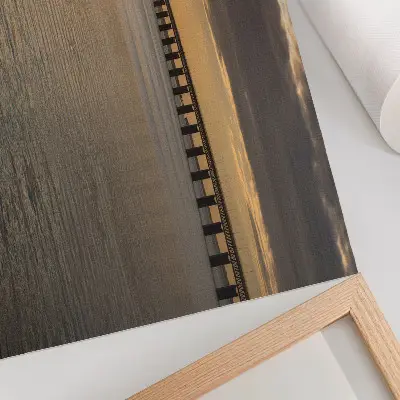 Poster a sunlit bridge on the horizon