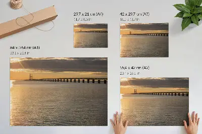 Poster a sunlit bridge on the horizon