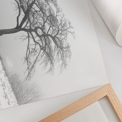 Decorative canvas print Lonely tree winter peace minimalism harmony