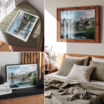 Photo canvas Bridge over the river historic architecture peace
