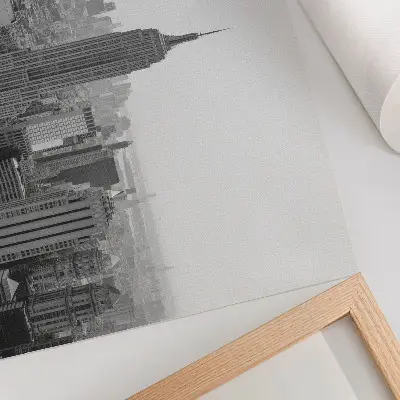 Modern metropolitan canvas print Black and white decorative panorama
