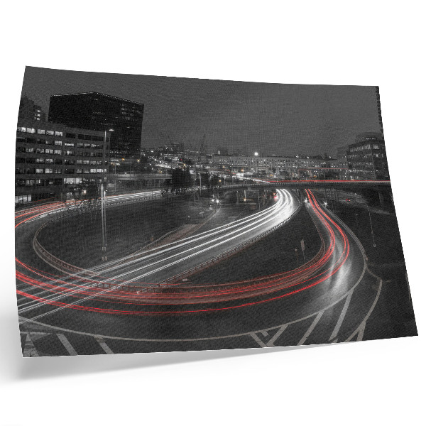 Poster Night city lights dynamic movement