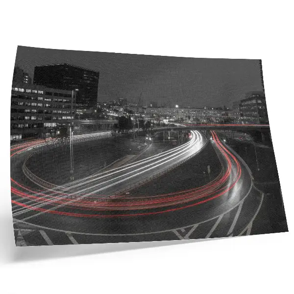 Poster night city lights with dynamic movement