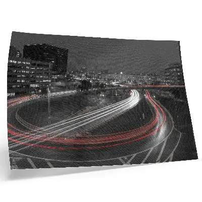 Poster night city lights with dynamic movement