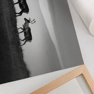 Photo canvas minimalist reindeer on a hill composition