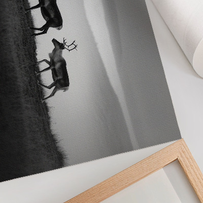 Photo canvas Reindeer on a hill minimalist composition