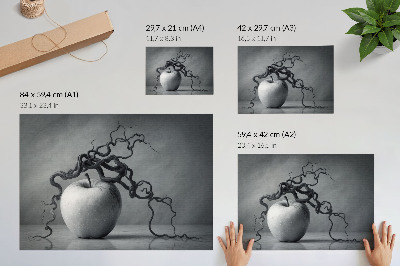 Photo canvas The contrast of the apple and the branch is a harmonious monochromatic