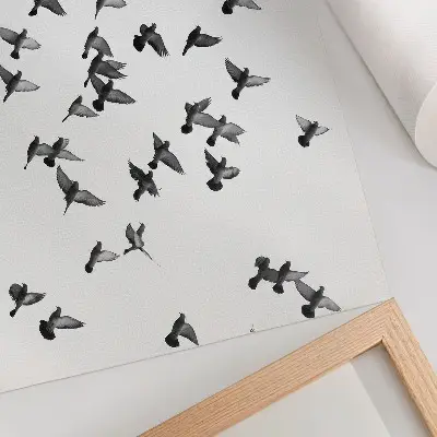 Birds in Flight Poster elegant black and white harmonies