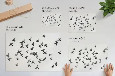 Birds in Flight Poster elegant black and white harmonies