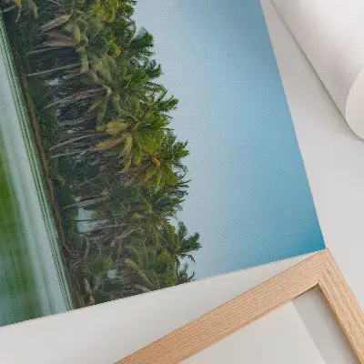 Tropical palms poster calm water and harmonious sky