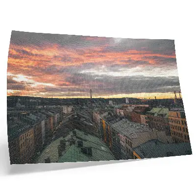 Photo canvas Vibrant panoramic city sunset