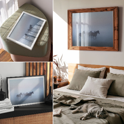 Poster Horses in the Fog, a calming composition full of peace