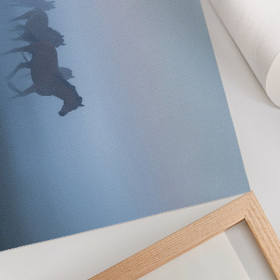 Poster Horses in the Fog, a calming composition full of peace
