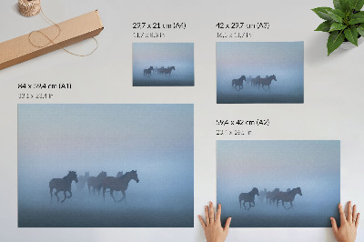 Poster Horses in the Fog, a calming composition full of peace