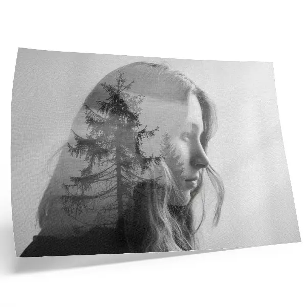 Poster black and white portrait with subtle elegance
