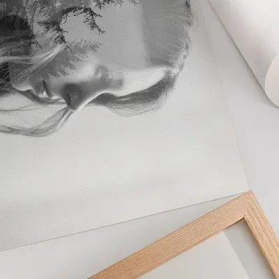 Poster black and white portrait with subtle elegance
