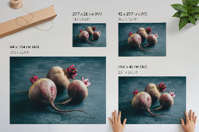 Photo canvas Three beets minimalist raw beauty of nature
