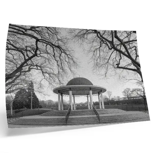 Gazebo poster elegant symmetry in black and white shades