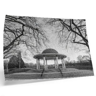 Poster Elegant gazebo symmetry black and white shades