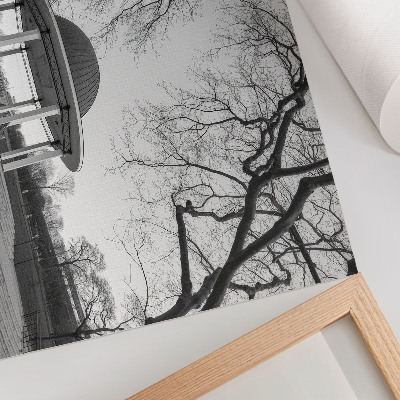 Poster Elegant gazebo symmetry black and white shades