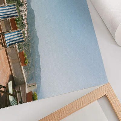 Photo canvas Deckchairs on the terrace overlooking the mountains