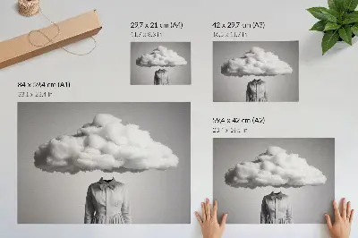 Photo canvas surrealist minimalism white cloud motif