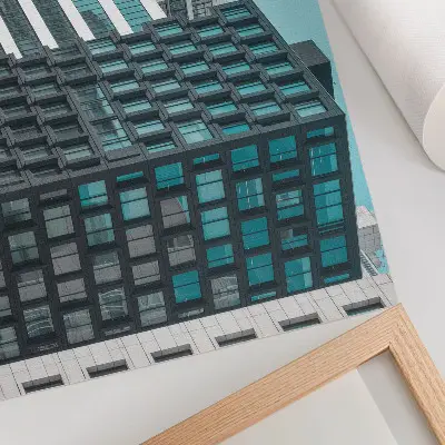Poster modern buildings with glass geometric harmony