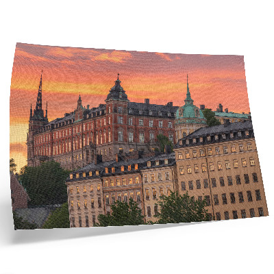 Decorative canvas print Sunset, charming buildings, historical atmosphere
