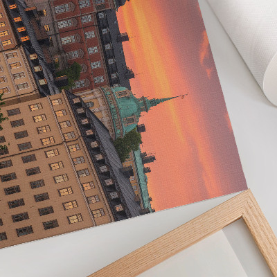 Decorative canvas print Sunset, charming buildings, historical atmosphere