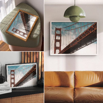 Decorative canvas print Bridge with details against the sky