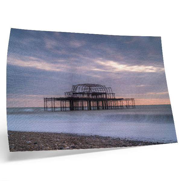 Poster Rustic structure by the sea in peace