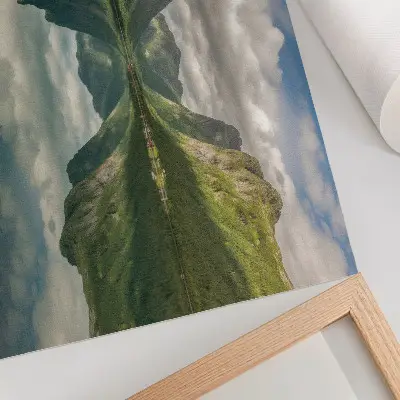 Photo canvas picturesque mountains above the lake with a clear reflection