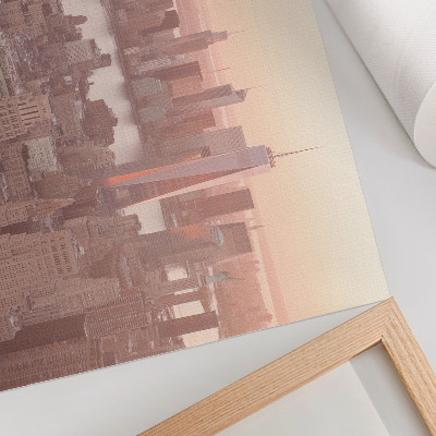 Decorative canvas print Tall skyscrapers sunset warm colors